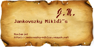 Jankovszky Miklós névjegykártya