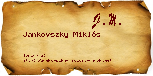Jankovszky Miklós névjegykártya