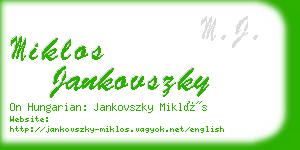 miklos jankovszky business card